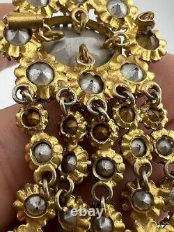 Vintage Poss. Schreiner Christian Dior Rhinestone Brooch Hook & Eye Construction