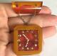 Vintage RARE Dangling Bakelite Watch Clock Brooch Pin Rhinestones 1940s Unique