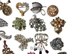 Vintage RHINESTONE Repair Craft Wear Harvest Fur Scarf Clip Brooch Jewelry Lot