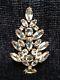Vintage Rare EISENBERG ICE 1940s Clear Crystal Rhinestone Christmas Tree Brooch