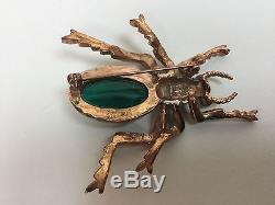Vintage Rare Huge Jelly Belly Rhinestone Coro Craft Spider Brooch Pin
