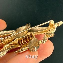 Vintage Reja Brooch Patriotic WWII American Flag Gold Tone Eagle Rhinestone Vintage Reja Brooch Patriotic WWII American Flag Gold Tone Eagle Rhinestone