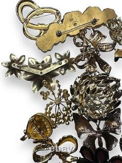 Vintage Rhinestone Brooch Lot Ciner, BSK, Sarah Coventry, Austria & Unsigned