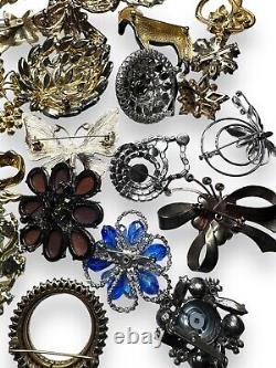 Vintage Rhinestone Brooch Lot Ciner, BSK, Sarah Coventry, Austria & Unsigned