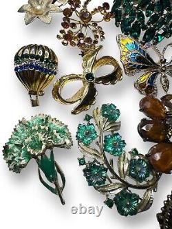 Vintage Rhinestone Brooch Lot Ciner, BSK, Sarah Coventry, Austria & Unsigned