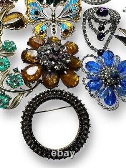 Vintage Rhinestone Brooch Lot Ciner, BSK, Sarah Coventry, Austria & Unsigned