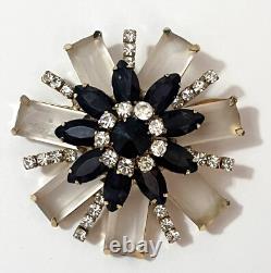 Vintage Rhinestone Brooch Pin Possible Schreiner Resin Domed Jewelry AS IS