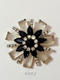 Vintage Rhinestone Brooch Pin Possible Schreiner Resin Domed Jewelry AS IS