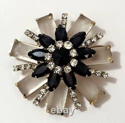 Vintage Rhinestone Brooch Pin Possible Schreiner Resin Domed Jewelry AS IS