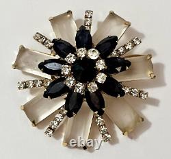 Vintage Rhinestone Brooch Pin Possible Schreiner Resin Domed Jewelry AS IS