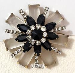 Vintage Rhinestone Brooch Pin Possible Schreiner Resin Domed Jewelry AS IS