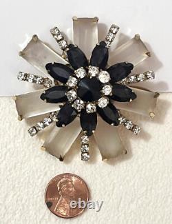 Vintage Rhinestone Brooch Pin Possible Schreiner Resin Domed Jewelry AS IS