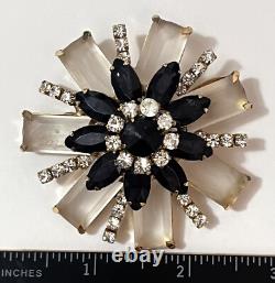 Vintage Rhinestone Brooch Pin Possible Schreiner Resin Domed Jewelry AS IS