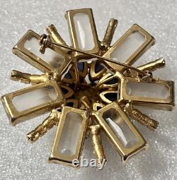 Vintage Rhinestone Brooch Pin Possible Schreiner Resin Domed Jewelry AS IS