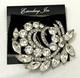 Vintage Rhinestone Brooch Signed Eisenberg Ice Huge Pin Estate Original Card