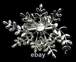 Vintage Rhinestone Floral Brooch Massive Pin Austria Costume Jewelry
