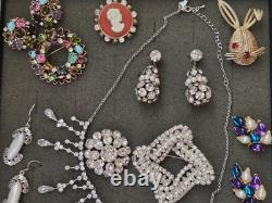 Vintage Rhinestone Jewelry Lot Kramer NY, Goldette, Trifari TM
