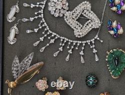 Vintage Rhinestone Jewelry Lot Kramer NY, Goldette, Trifari TM