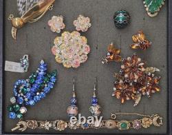 Vintage Rhinestone Jewelry Lot Kramer NY, Goldette, Trifari TM