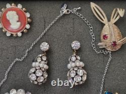 Vintage Rhinestone Jewelry Lot Kramer NY, Goldette, Trifari TM