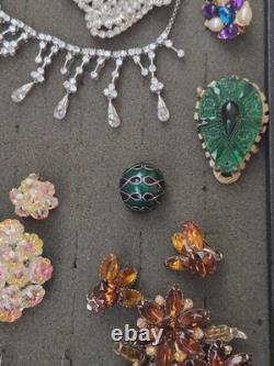 Vintage Rhinestone Jewelry Lot Kramer NY, Goldette, Trifari TM