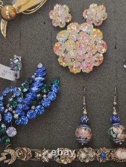 Vintage Rhinestone Jewelry Lot Kramer NY, Goldette, Trifari TM