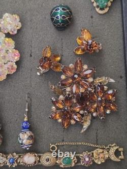 Vintage Rhinestone Jewelry Lot Kramer NY, Goldette, Trifari TM