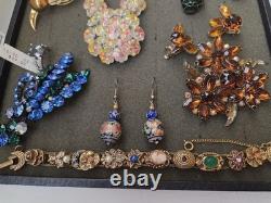 Vintage Rhinestone Jewelry Lot Kramer NY, Goldette, Trifari TM