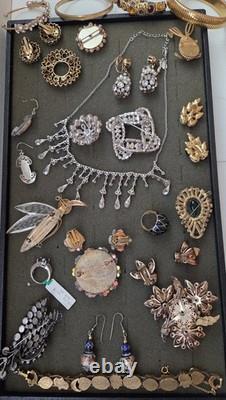 Vintage Rhinestone Jewelry Lot Kramer NY, Goldette, Trifari TM