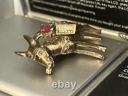 Vintage Rhinestone Sterling Donkey Brooch Pin Large Figural 1940's CoroCraft