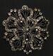 Vintage Round White And Black Crystal Rhinestone Decorative Pin Brooch Victorian