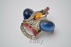 Vintage Royal crown brooch pin sterling silver jewelry 1940s