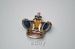 Vintage Royal crown brooch pin sterling silver jewelry 1940s