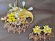 Vintage SET Brooch Pin & Earrings STANLEY HAGLER Figural SWEET BIRD in NEST