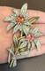 Vintage SIGNED PENNINO Large Floral Pink Clear Pave Rhinestone Brooch Pin