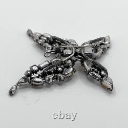 Vintage Schreiner Brooch Rhinestone Butterfly Trembler Pin Brown Verified