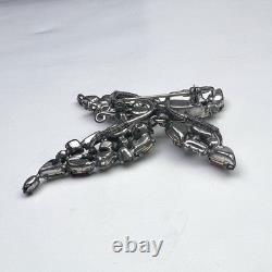 Vintage Schreiner Brooch Rhinestone Butterfly Trembler Pin Brown Verified