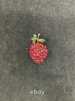 Vintage Schreiner New York strawberry brooch signed charity DS76