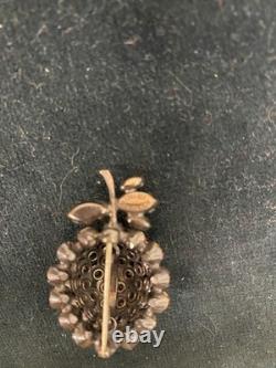Vintage Schreiner New York strawberry brooch signed charity DS76