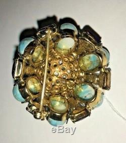 Vintage Schreiner Rhinestone costume jewelry pin Brooch