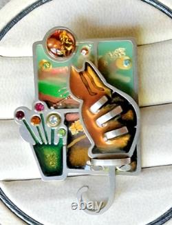 Vintage Seeka Cat Brooch Moon Gazer (173 2589)