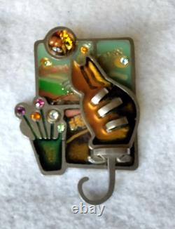 Vintage Seeka Cat Brooch Moon Gazer (173 2589)