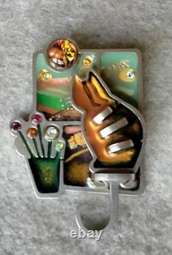 Vintage Seeka Cat Brooch Moon Gazer (173 2589)