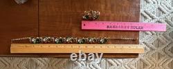Vintage Selro Selina Silver Tone Multi-color Rhinestone Necklace And Brooch