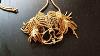 Vintage Shaggy Spaniel Dog Gold Tone Rhinestone Pin Brooch Pendant Necklace