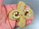 Vintage Signed Coro Craft Huge Gold Tone Trillion & Round Rhinestone Brooch