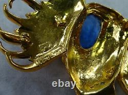 Vintage Signed Corocraft Large Rhinestone FISH Brooch Pin Costume Jewelry