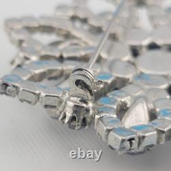 Vintage Signed Kramer Lavender Icy Purple Rhinestone Flower Star Brooch Pin 2.5