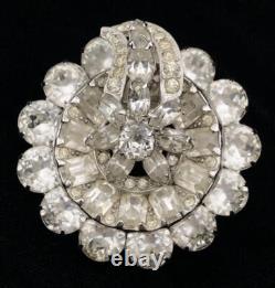 Vintage Signed/Numbered EISENBERG Diamante Rhinestone Layered PIN/Brooch, FJT