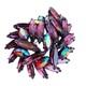 Vintage Signed REGENCY Purple Pink Navette Red AB Rhinestones Brooch Japanned